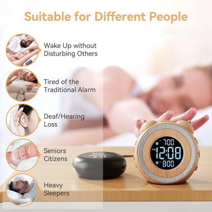 uscce Loud Dual Alarm Clock with Powerful Adjustable Bed Shaker
