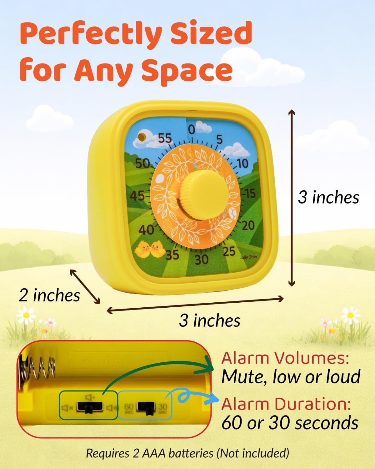 Visual Timer for Kids - The Perfect Kids Visual Aid for Classroom, Home & Desk Use - Great for Study, Productivity, Pomodoro, Toddlers Shower & Potty Training Timer 60 Minute Countdown Timer (Chick)