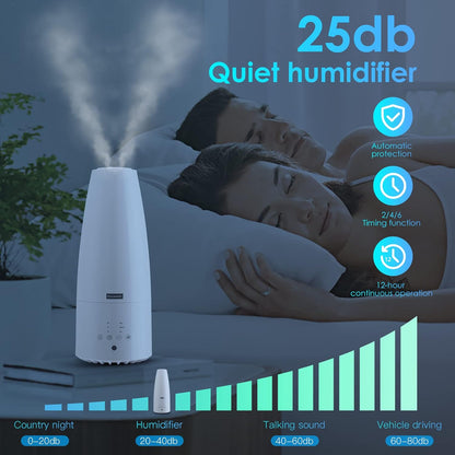 Cool Mist Humidifier，Elecameier Air humidifier for Home/Bedroom with Remote Control 2.3L Smart Air Humidifier for Desk/Office/Bedroom 25dB Whisper Quiet with Auto Shut off dark wood