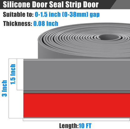Draft Seal Tape for Doors and Windows 2 in x 20 Ft Silicone Weather Stripping Extra Thick 2mm Door Seal Strip with Strong Adhesive Draft Insulation Stopper Side Seal - Clear