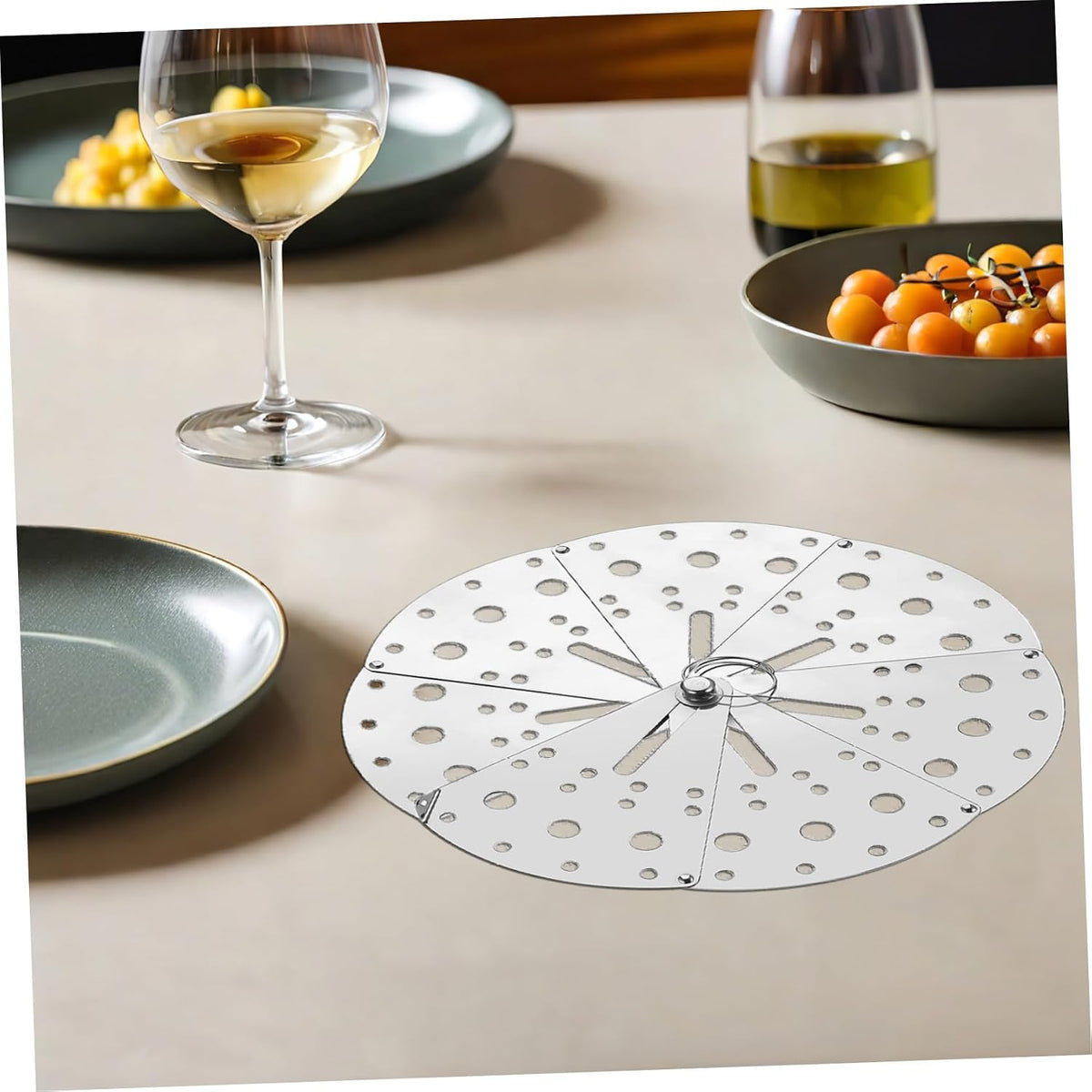 Stainless Steel Adjustable Spill Stopper Lid, Kitchen Anti-overflow Cover with Expandable Strainer Function, Household Pot Overflow Prevention for Cooking