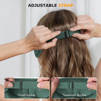 Sleep Mask for Side Sleepers, 3D Contoured Eye Mask with Thickened Padded Nose Bridge for Total Light Blockout, Relaxing Sleeping Mask with Adjustable Strap for Nap, Travel, Hotel, Yoga,Green