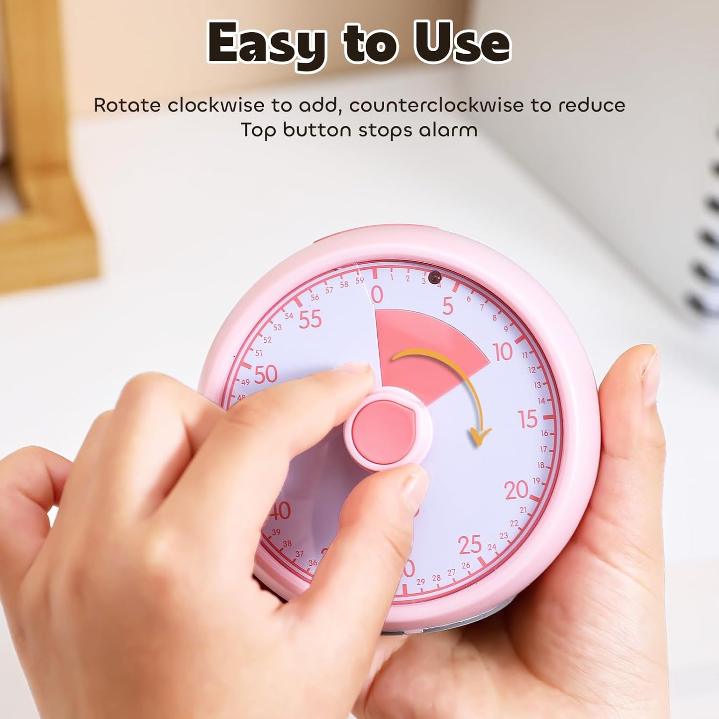 Visual Timer for Kids 60-Minute Countdown Timer with Optional Alarm, Focus Tool for ADHD & Autism, Time Management for Homework, Chores, Office, Kitchen, Teaching & Study Routines (Purple)