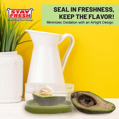 Kitchen Discovery Avocado Holder- Airtight, No Mess Avocado Storage Box- Keeps Your Avocados Fresh Up To 3 Days Preserves Flavor, Texture, and Freshness | and Green - Say Goodbye to Plastic Waste