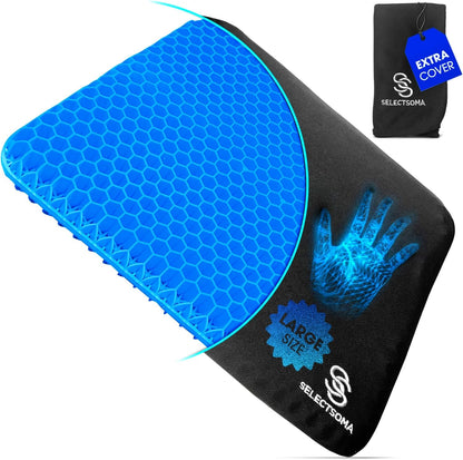 Gel Seat Cushion for Long Sitting, Pressure Relief for Tailbone and Back