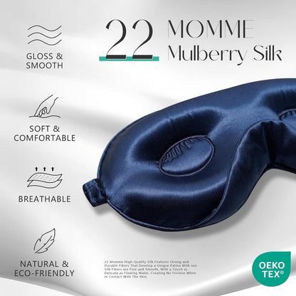 ZIMASILK Adjustable 3D 22 Momme 100% Mulberry Silk Sleep Mask | Upgraded Eye Mask for Sleeping - Soft & Breathable Blindfold - Blackout for Deep Sleeping (Pink)