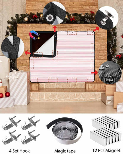 Magnetic Fireplace Cover Purple Stripes Fireplace Screen Decorative Classic Striped Lines Insulation Fireplaces Blocker Blanket Save Energy Fireplaces Draft Stopper Covers for Living Room 36x30 Inch