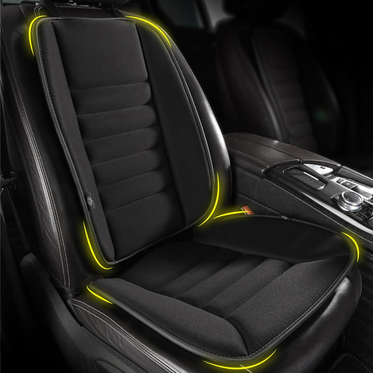 kingphenix Car Seat Cushion with Back Support Pillow, Memory Foam, Black | Memory Foam Car Cushion for Long Driving, Truck, Office Chair, Tailbone and Lower Back Support