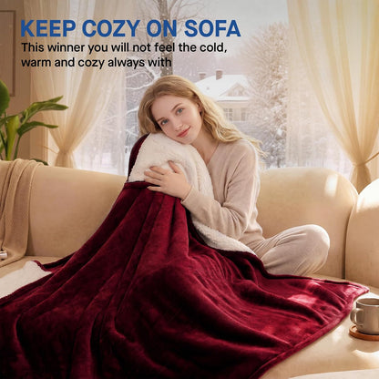 Sealy Electric Blanket Throw 50×60, Flannel to Sherpa, Charcoal