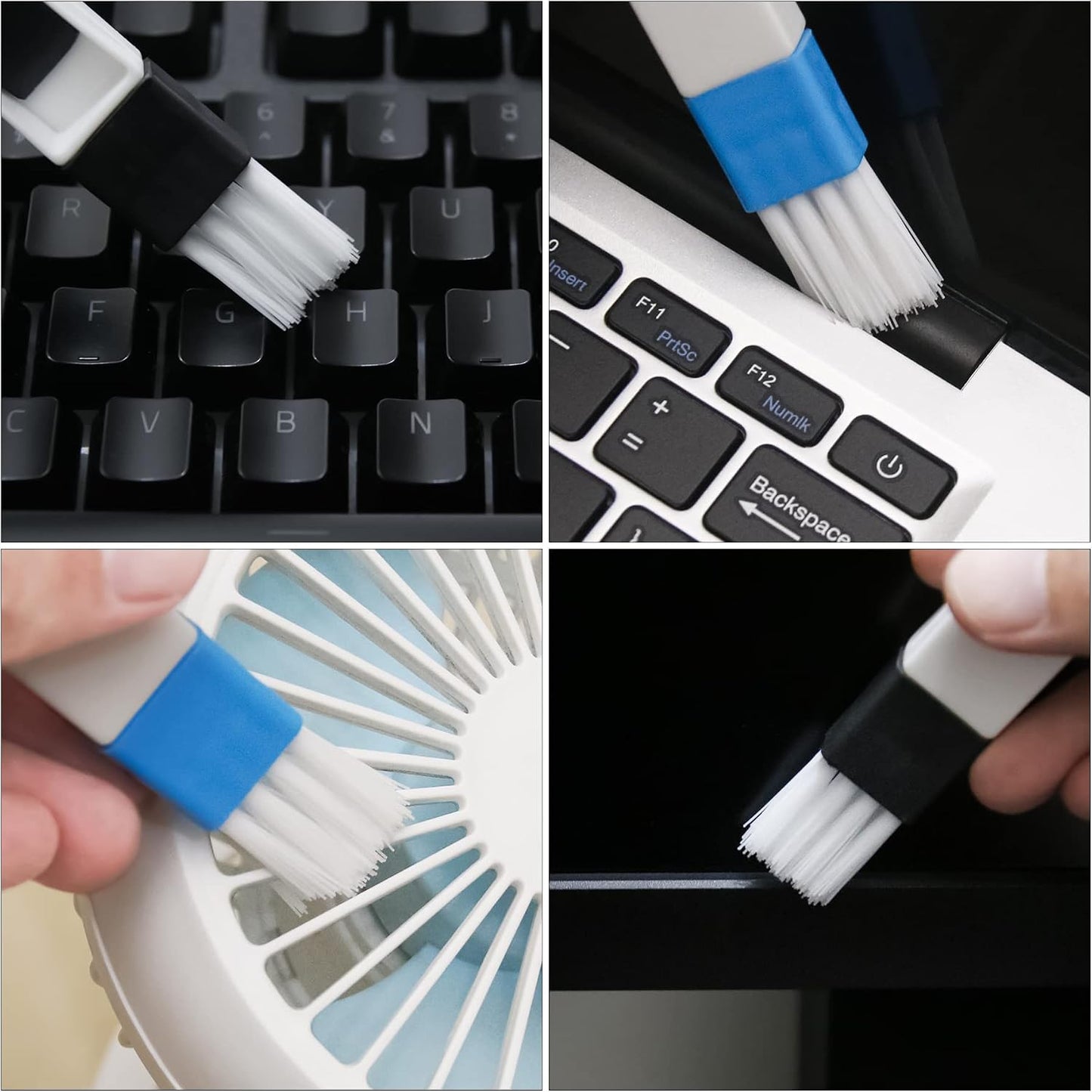Window Track & Gap Cleaning Brush Set, 5 Pack Crevice and Groove Cleaner with 2 in 1 Brush and Mini Dustpan for Door Gaps, Blinds, Sliding Tracks and Kitchen Corners