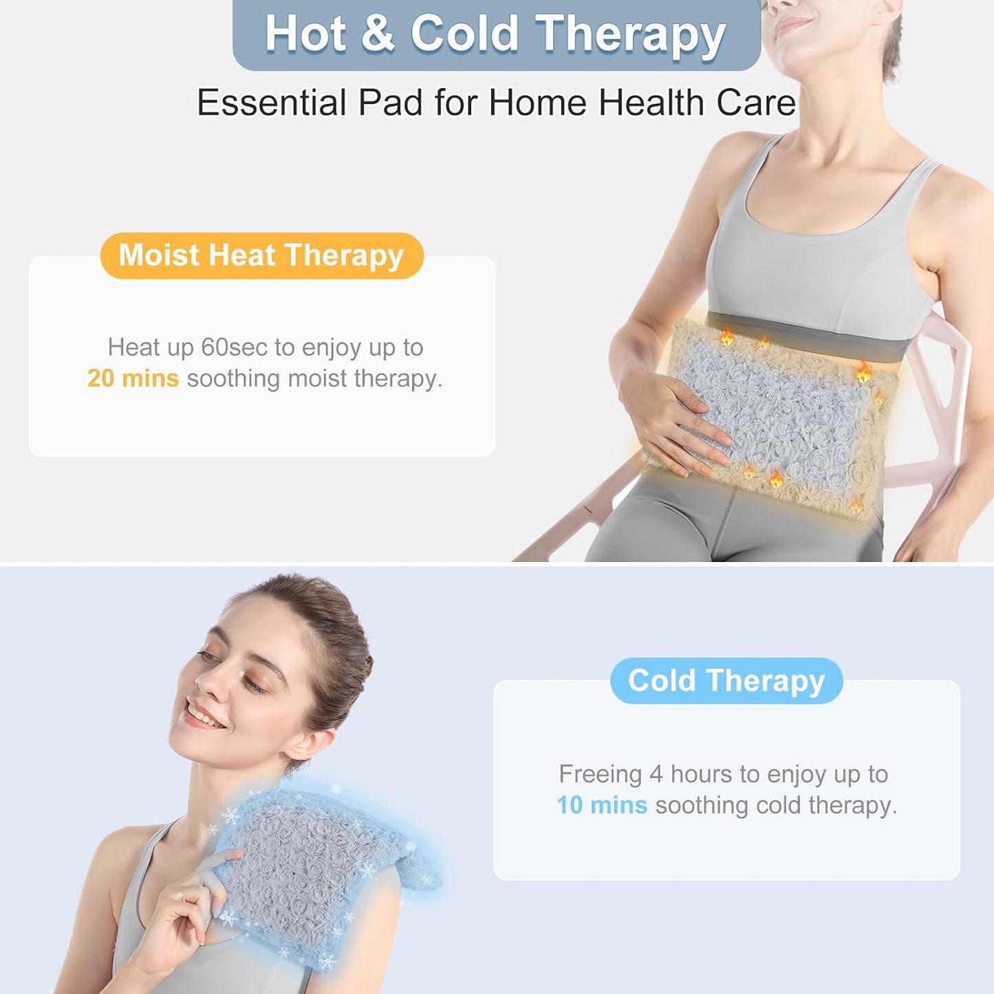 SuzziPad Heating Pad Microwavable for Reduce Discomfort with Washable Cover, 7 x12 Reusable Heat Pads for Shoulder, Belly, Elbow, Knee, Moist Heated Pack, Sore Muscle, Soothing Fatigue, Purple | Removable Cover Design, Long Lasting Moist Heat, Portable