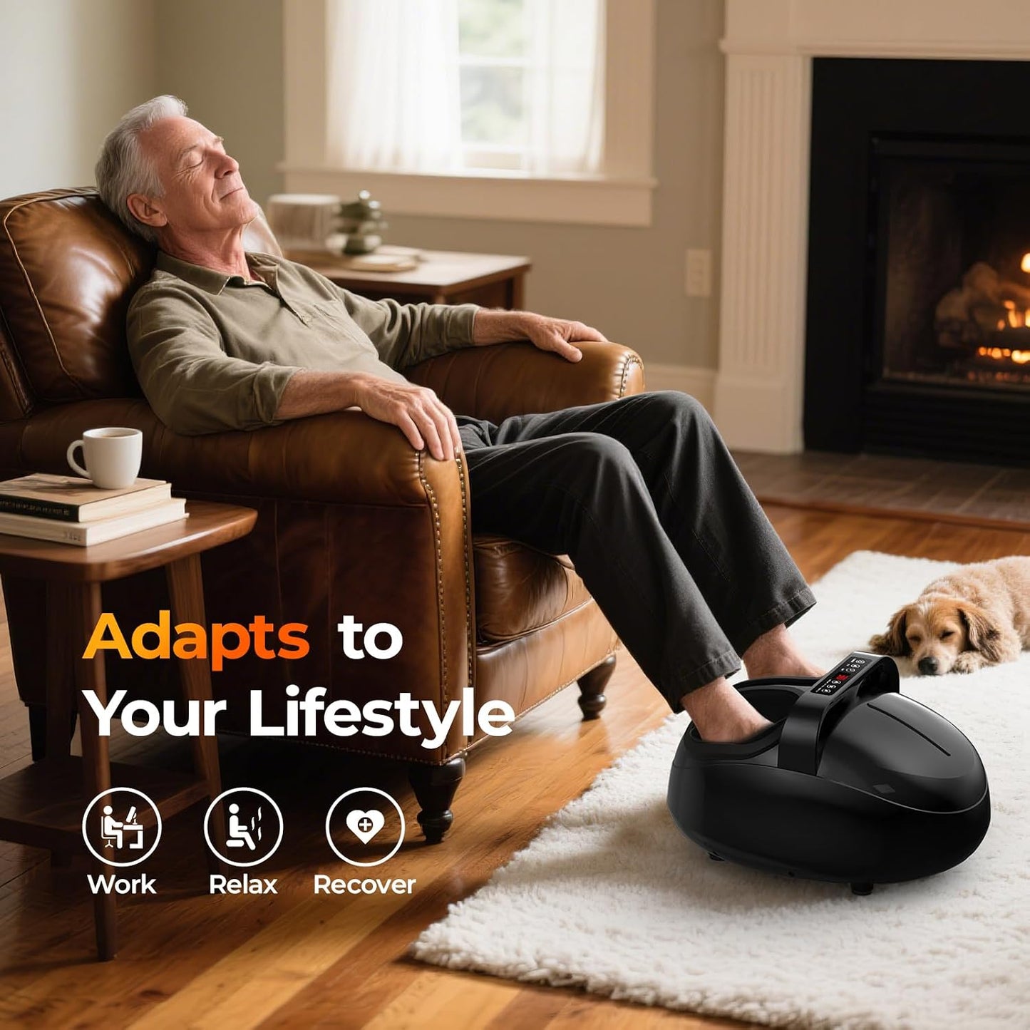 Foot Massager with Heat, 4 Modes & Vibration & Compression & Rolling for Feet Toes Relief, Electric Shiatsu Foot Massager with Remote, Fits Up to Men's Size 12, Gift for Women Men Father's Day