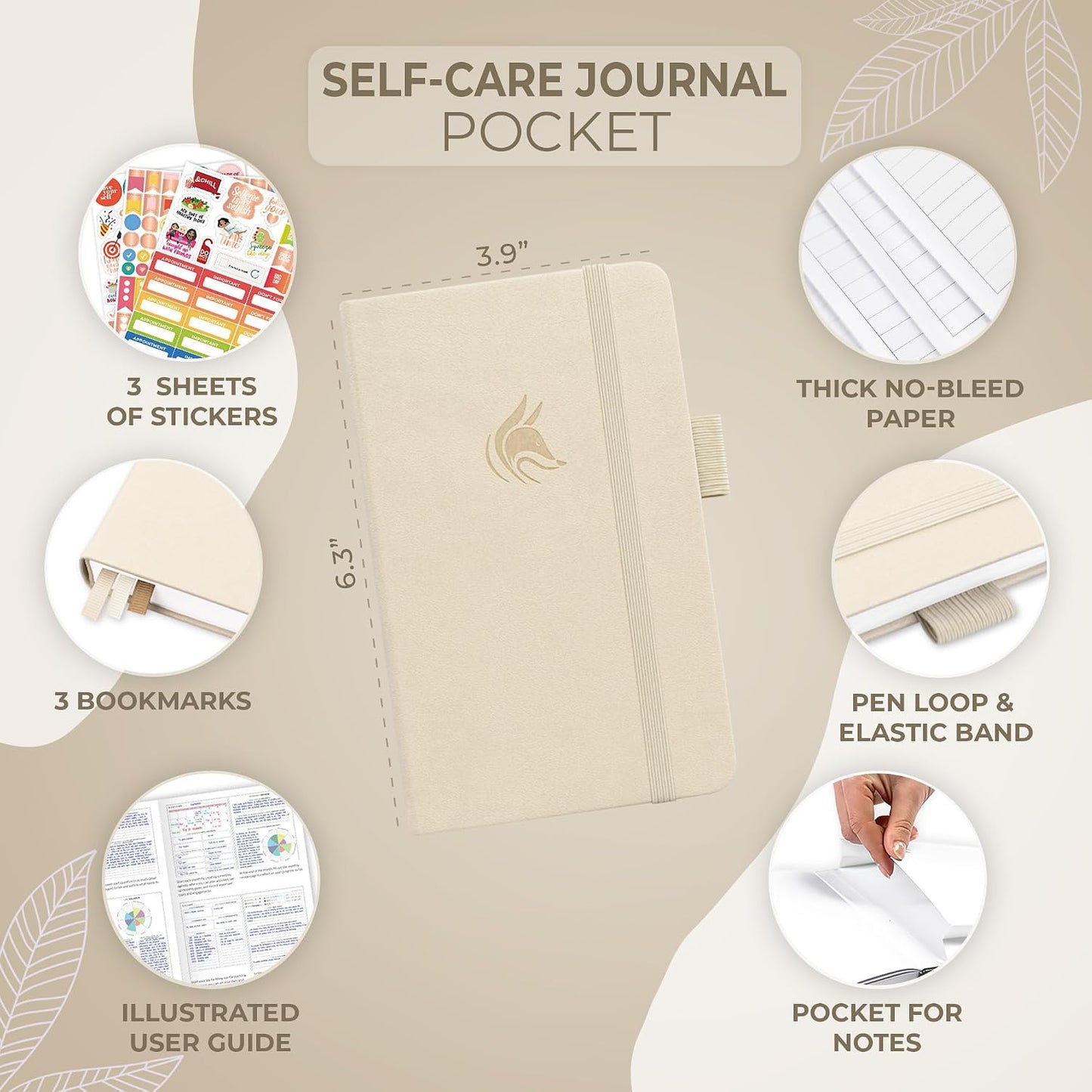 Clever Fox Self-Care Journal for Women, Daily Planner 5.8x8.3 Aquamarine | 3-month mental health journal, habit tracker, wellness journaling supplies for women & teen girls, gratitude & mood log