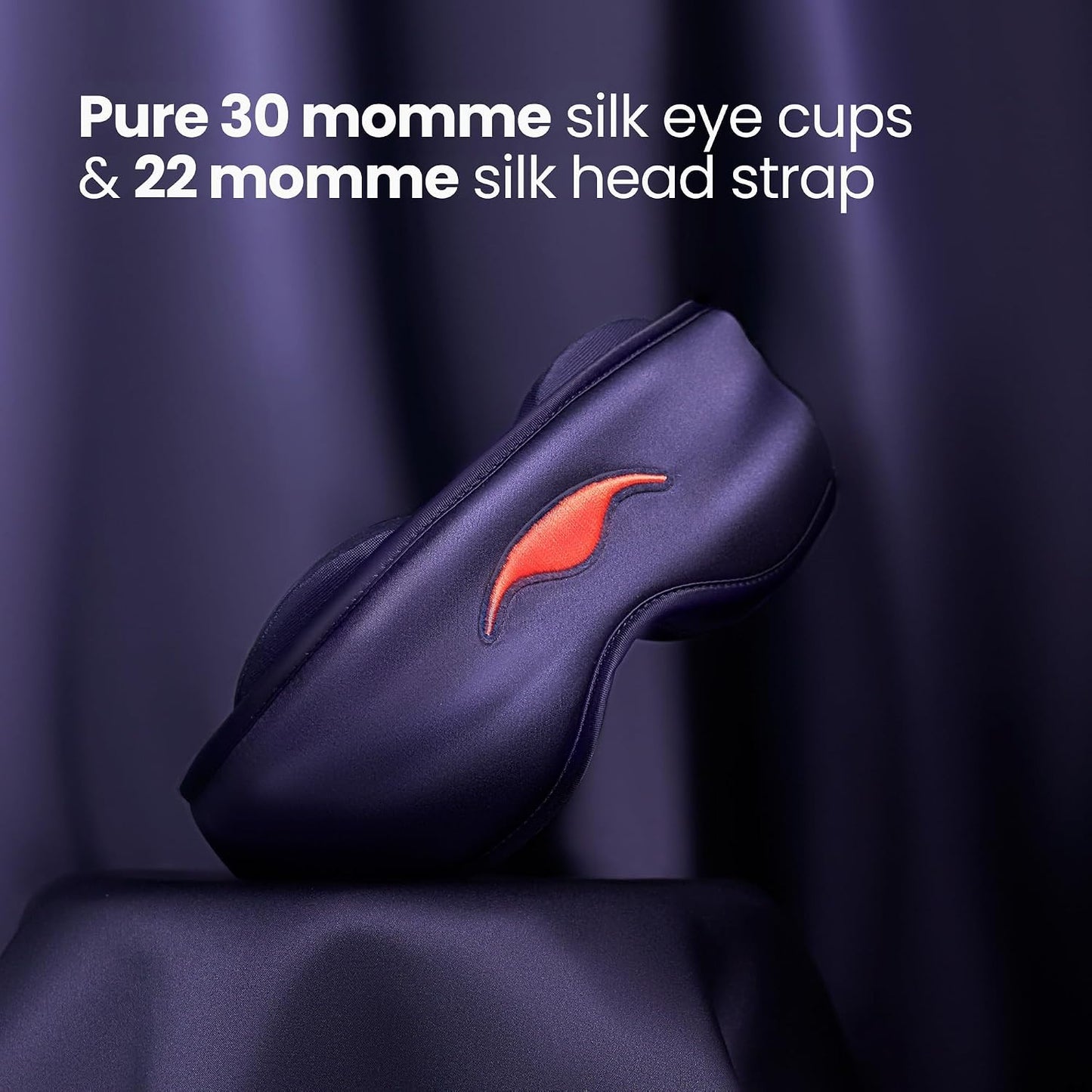 Manta Silk Sleep Mask – Premium 22 Momme Silk Eye Mask, Designed for Blackout Comfort, Breathable and Washable, Adjustable Fit (Purple)