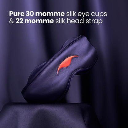 Manta Silk Sleep Mask – Premium 22 Momme Silk Eye Mask, Designed for Blackout Comfort, Breathable and Washable, Adjustable Fit (Purple)