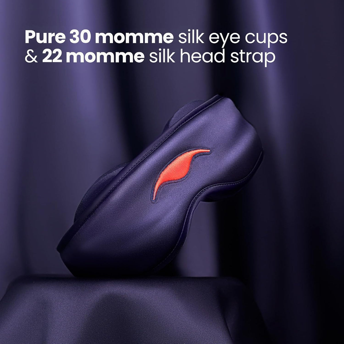 Manta Silk Sleep Mask – Premium 22 Momme Silk Eye Mask, Designed for Blackout Comfort, Breathable and Washable, Adjustable Fit (Purple)