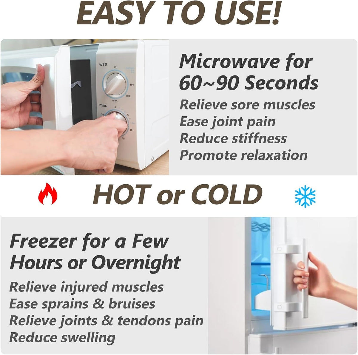 RelaxCoo Heating pad Microwavable with Washable Cover 6 * 12" Microwave Moist Heat Pad for Neck Shoulder, Cramps, Back Pain Relief, Warm Compress Rice Bean Bag Hot Pack for Muscles, Joints, Lavender