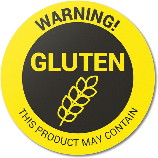 Sesame Seeds Allergy Warning Stickers, 1.5 Inch Round, 300 Labels | Contains Sesame Seeds, 1 Roll Circle Dot, Food Packing, Delis and Restaurants, Allergen Alert