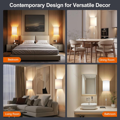 Battery Operated Rechargeable Wall Sconce Set of Two with 10000mAh Battery