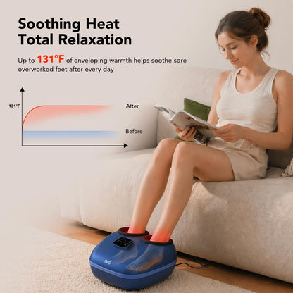 SKG YS100 Shiatsu Foot Massager with Heat for Plantar Fasciitis | Feet Massager with 3 Air Compression Modes, Size 5-13, Fits up to Size 13, Men Women Dad Gifts