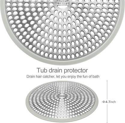 LEKEYE Shower Drain Hair Catcher/Strainer/Stainless Steel and Silicone