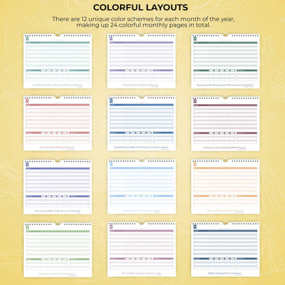 Clever Fox Habit Tracker Calendar, 24-Month Daily Goal Journal Black