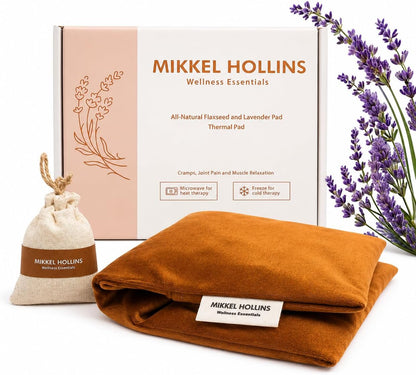 Microwavable Heating Pad with Lavender & Flaxseed, Hot & Cold Therapy, Heat Pad for Back, Neck, Shoulder, Knee, Leg & Menstrual Cramp Relief, Washable Cover, Mini Lavender Bag Gift, One Size Fits All