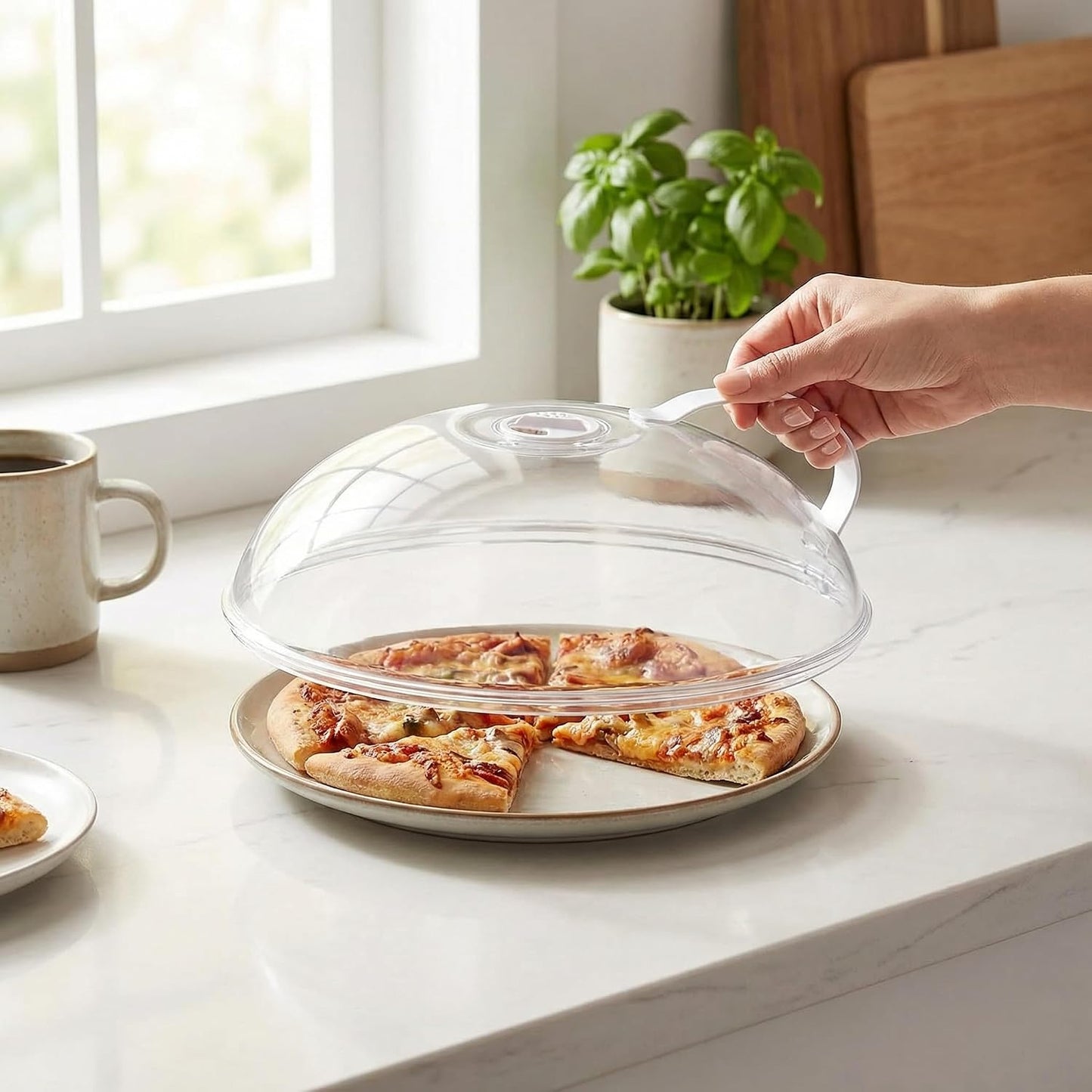 11 Inch Microwave Splatter Cover, Microwave Cover for Food with Handle & Adjustable Steam Vents, Anti-Splatter Plate Lid for Heating, Splatter Guard for Microwave Oven, BPA-Free