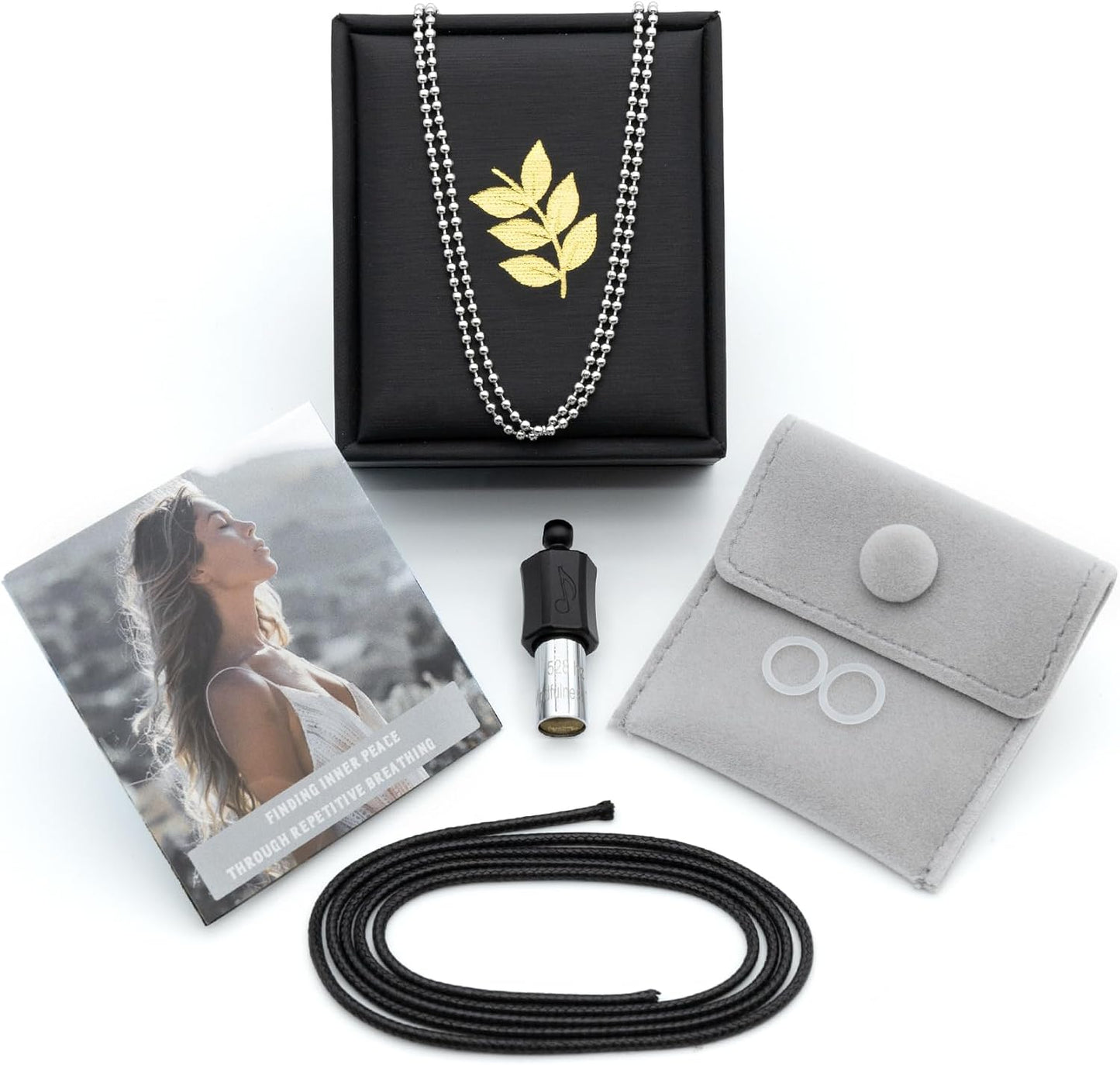 Stress Relief Gift for Men, WomenAnxiety Necklace 528 Hz Breathing Meditation Whistle Mindfulness Device for Stress Relief Calm Meditation Adjusting Breathing Anxiety Relief Necklace