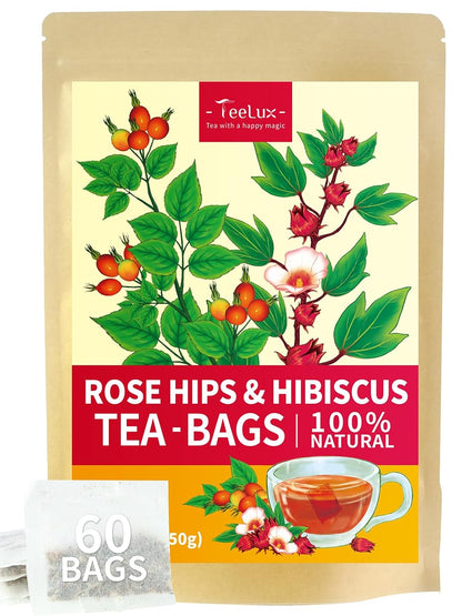 TeeLux Dandelion Leaf & Root Tea Bags, Natural Roasted Dandelion Root with Fresh Dandelion Leaf Herbal Tea, Caffeine Free, 100 Count