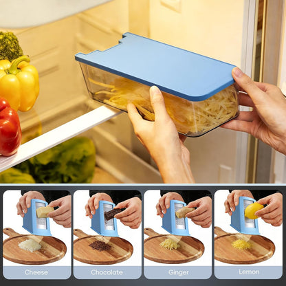 ONCE FOR ALL Safe Mandoline Slicer Plus, Bigger Size, Potato Slicer, Black | 0.1-8mm Adjustable Vegetable Food Chopper, Kitchen Mandoline Slicer Stainless Steel, Detachable Blade, Dishwasher-safe, Gift