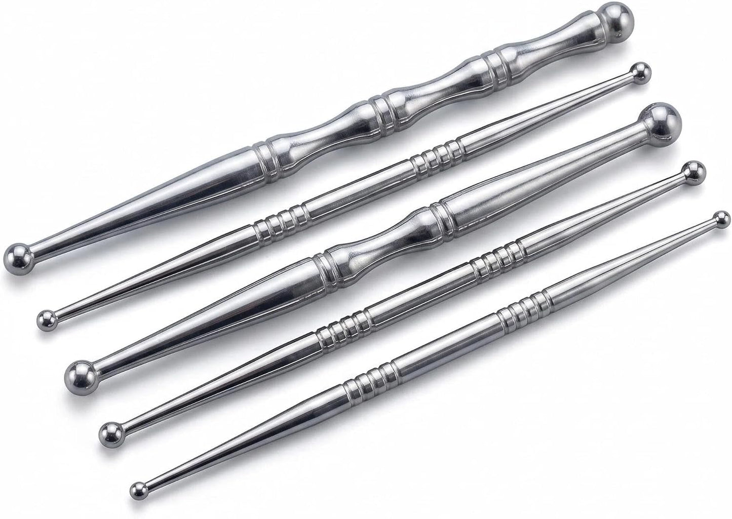 5PCS Stainless Steel Acupressure Tool Set,Trigger Point Massage Tools | Reflexology & Deep Tissue Massage for Point Therapy, Professional Meridian Massage Sticks for Face, Body & Muscle Relief
