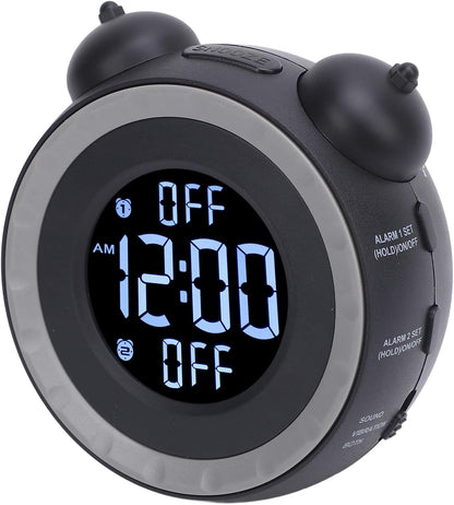 Extra Loud Alarm Clock with Bed Shaker Adjustable Volume Vibrating Bed Shaking Alarm Clock for Heavy Sleepers ABS Material