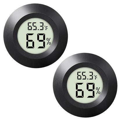 2-Pack Mini Hygrometer Indoor Humidity Meter Digital Thermometer | Small Digital LCD Monitor Thermometer Temperature Gauge Humidity Sensor (℉) or (℃) for Reptile Thermostat, Jars