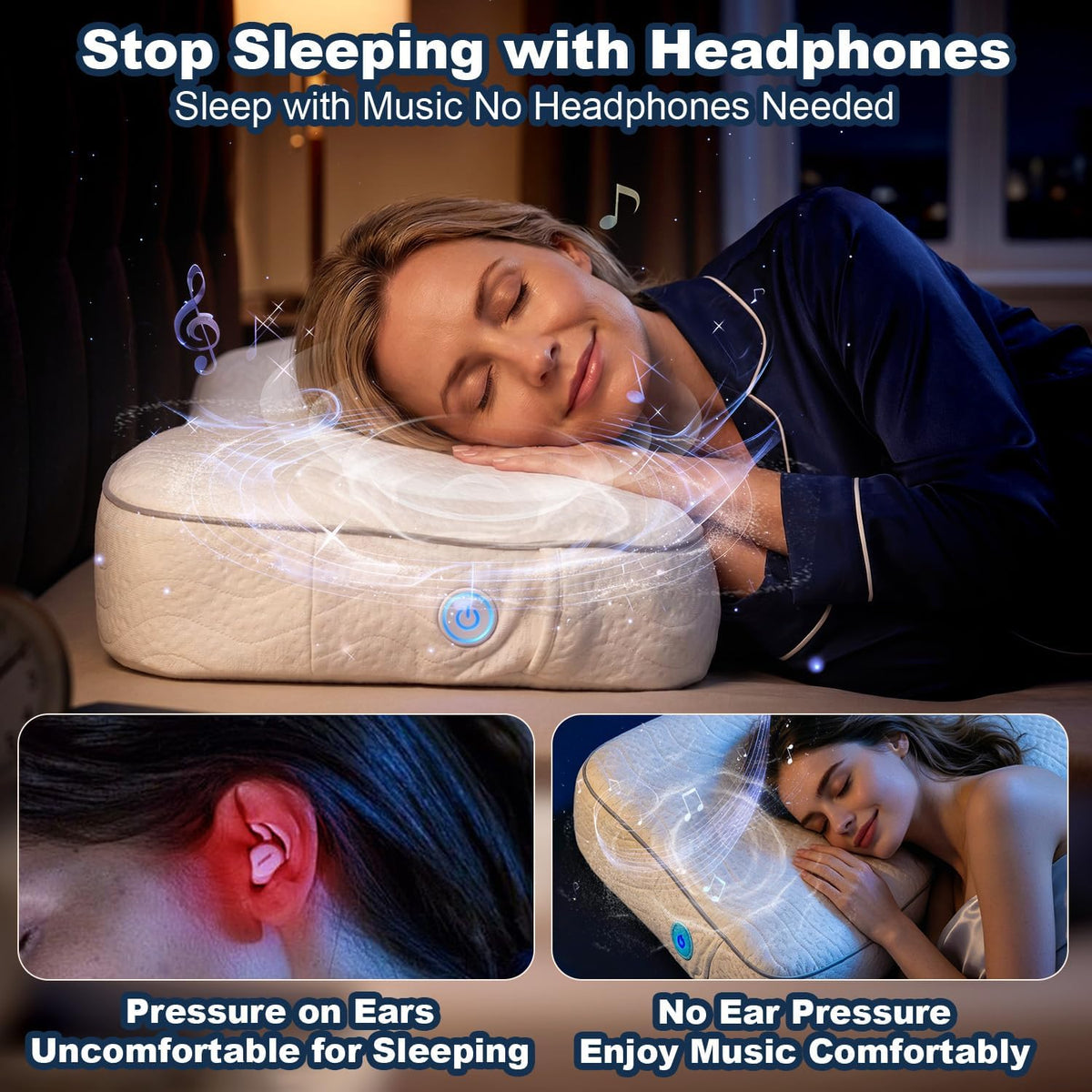 Sleep Pillow Speaker,Bluetooth Under Pillow Speakers for Sleeping