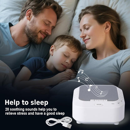 Noise Sound Machine with 28 Soothing Sounds Night Light White Noise Machine for Adults Baby Kids Sleep Machines Multi Button Quick Control Levels 3 Timers for Home Office Travel