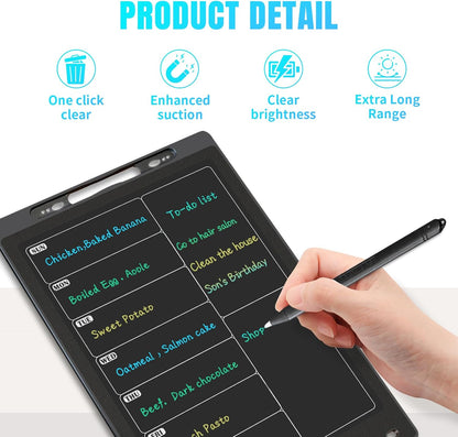 Magnetic Weekly Chore Chart for Adults, 9.8”×6.7” Small to Do List Dry Erase Board for Fridge Grocery Shopping Kitchen Menu Planning Whiteboard Refrigerator Digital Notepad Blackboard Meal Planner