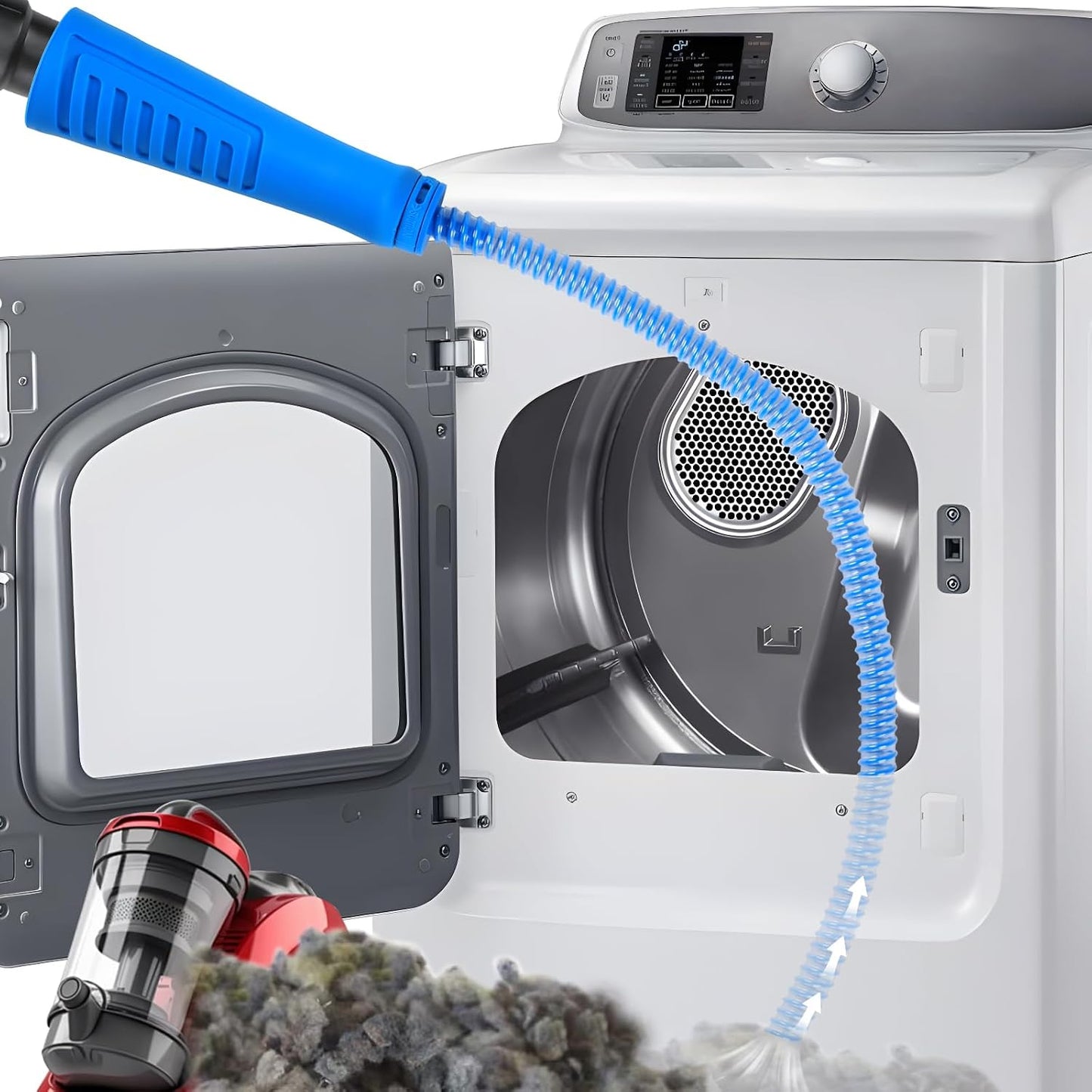 Ronsit Dryer Cleaner Vent Brush-75cm Flexible Dryer Vent Cleaner-Long Brush | Refrigerator Condenser Coil Brush Long Flexible Refrigerator Coil Cleaning Brush