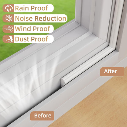 Kneelisa 118” Wedge-Shape Foam Window Weather Stripping Door Seal | Soundproofing Frame Winter Insulation Strip,Noise Cancelling Window Inserts,Door Gap Filler Light Blocker,White