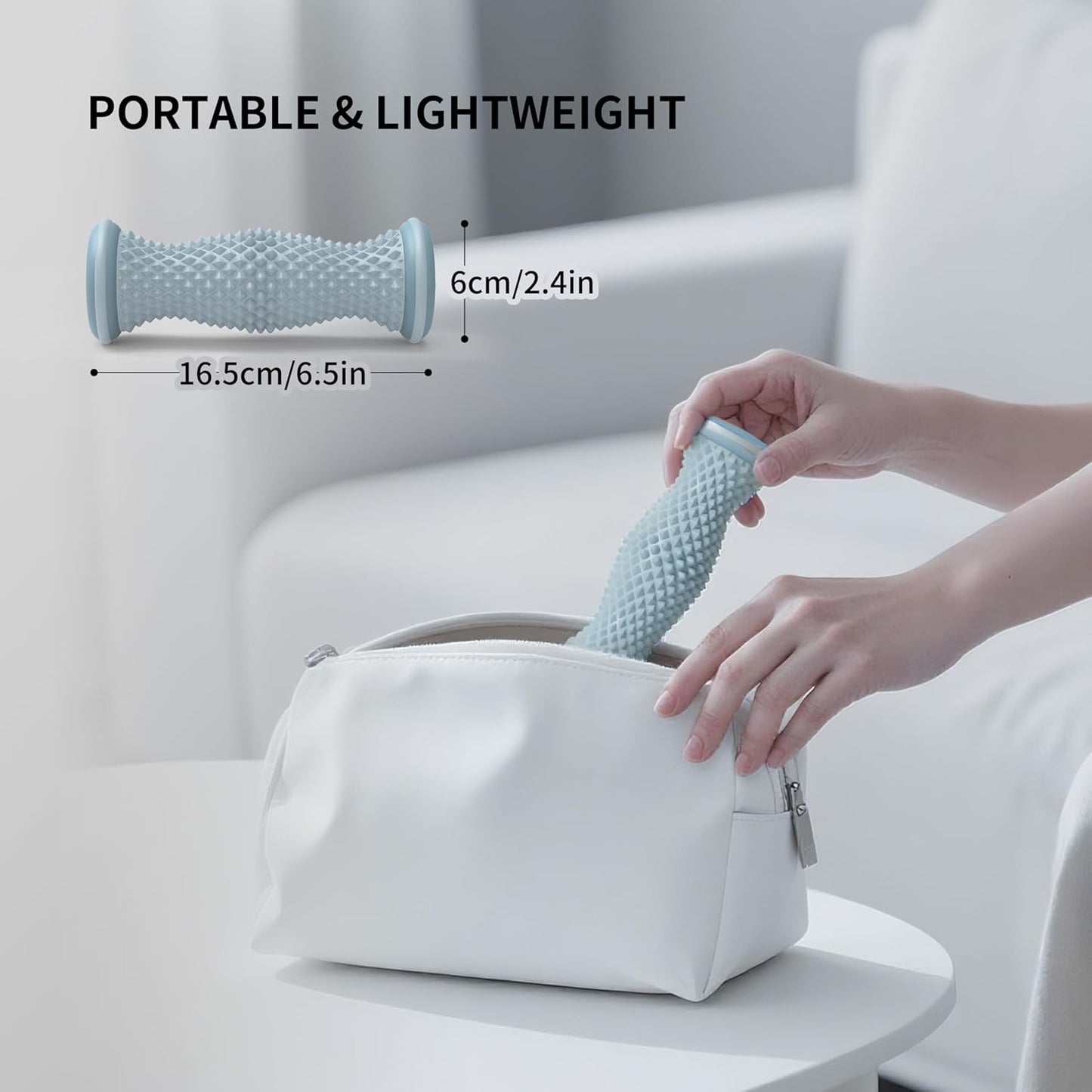 Foot Roller Massager for Plantar Fasciitis Relief, Portable Silent Deep Tissue Massager Tool for Arch and Heel Pain-Grey