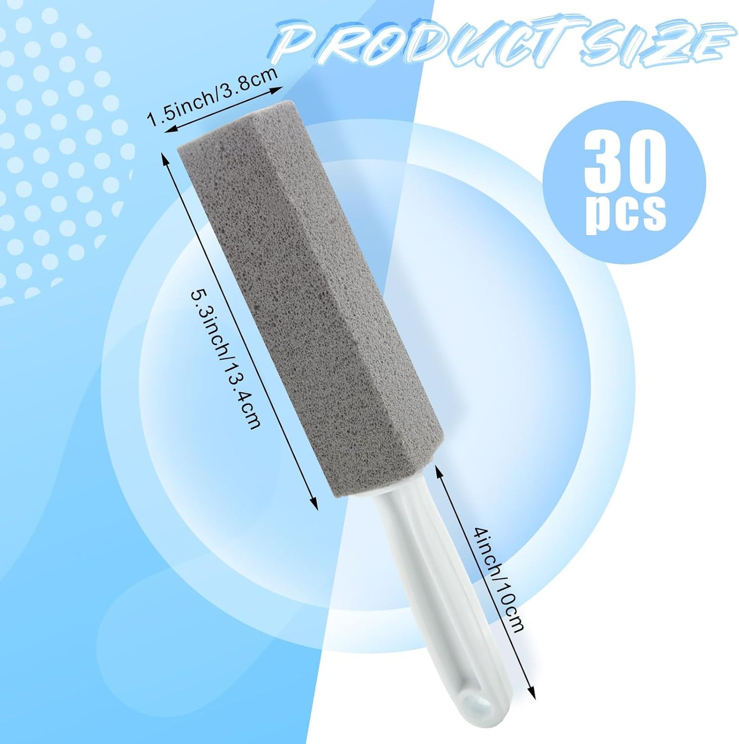 30pcs Pumice Stone for Toilet, Toilet Pumice Stone with Handle, Toilet Stone Cleaning Block for Bath Grout Pool Kitchen Tubs Showers