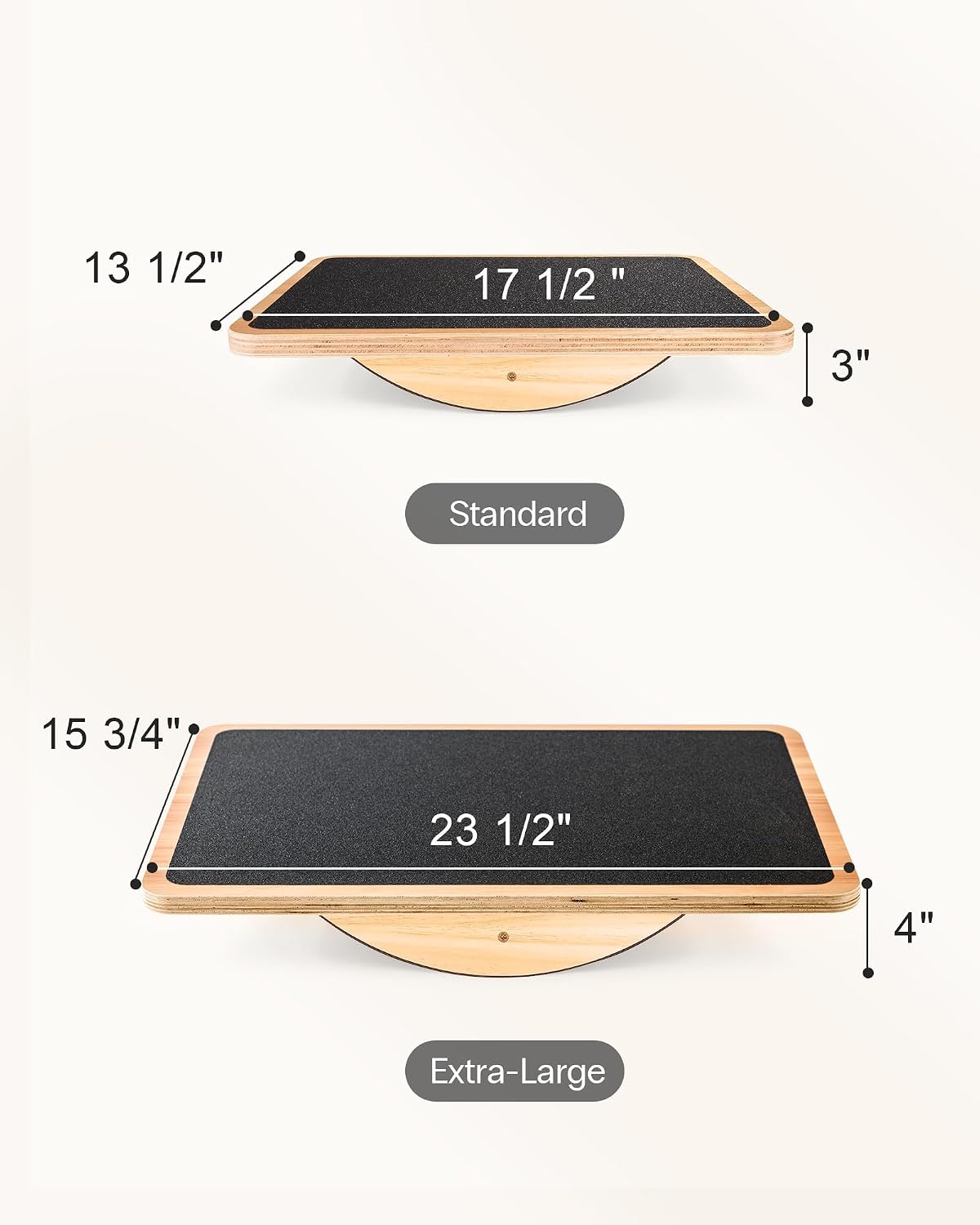 StrongTek Wooden Balance Board, Basic Rocker or Advanced 360° Wobble | Beginner-to-Advanced Options, Non-Slip Surface, Ankle Rehab, Physical Therapy, Core Stability and Balance Training
