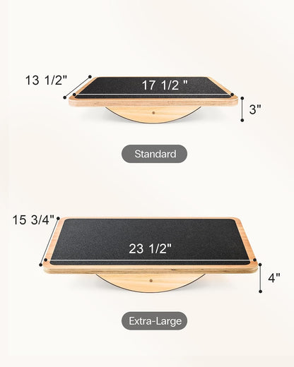 StrongTek Wooden Balance Board, Basic Rocker or Advanced 360° Wobble | Beginner-to-Advanced Options, Non-Slip Surface, Ankle Rehab, Physical Therapy, Core Stability and Balance Training