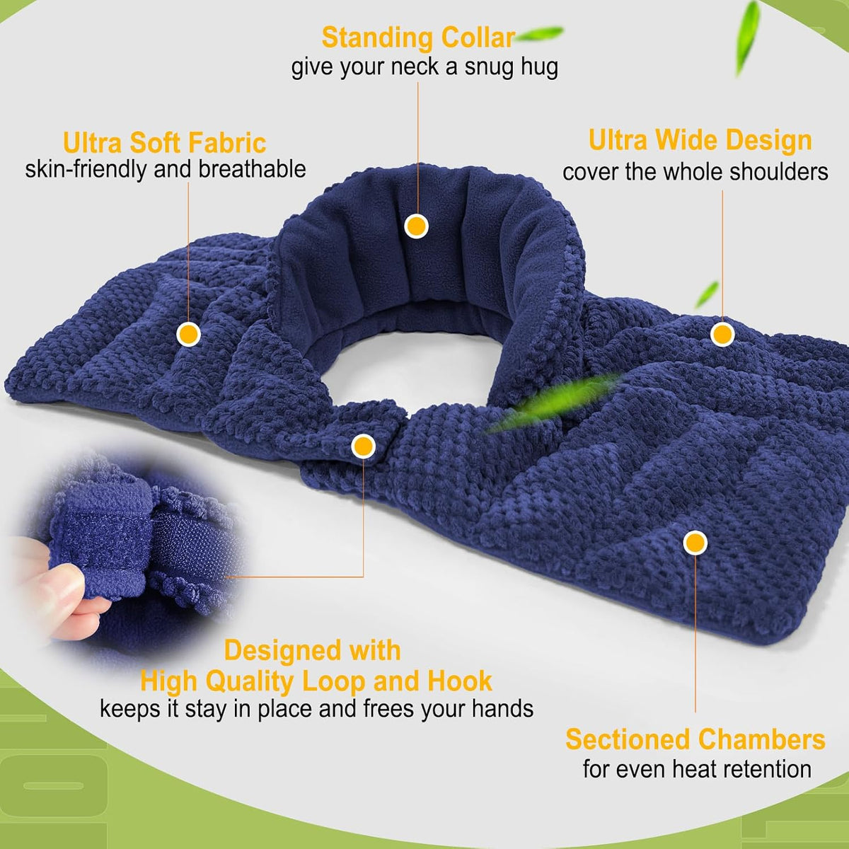 uncn Large Microwave Heating Pad for Neck Shouders and Back Wearable Neck Warmer Microwavable Heated Wrap for Pain Relief with Moist Heat, Recovery Christmas Birthday Gifts 3.1LBS