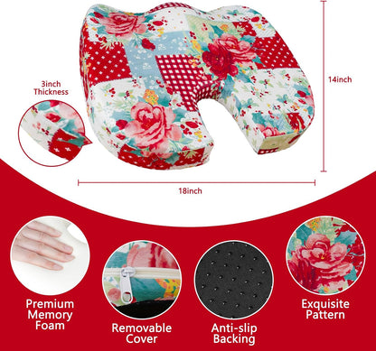 Tailbone Pain Relief Cushion, Memory Foam Seat Cushion for Coccyx Sciatica Pain Pressure Relief Office Desk Chair