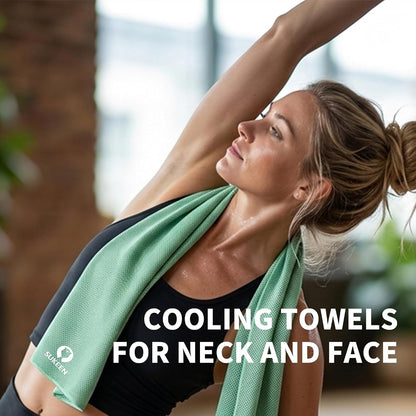 Sukeen Cooling Towels 6 Pack (40"x12"), Cooling Neck Wraps, Ice Towels, Microfiber Breathable Cooling Towel for Hot Weather, Sweat Towel for Gym, Sport, Running, Golf, Workout, Camping, Fitness