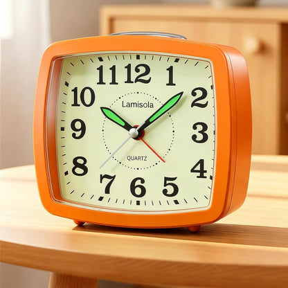 Lamisola Analog Travel Alarm Clock for Bedroom, Small Desk Clock Black