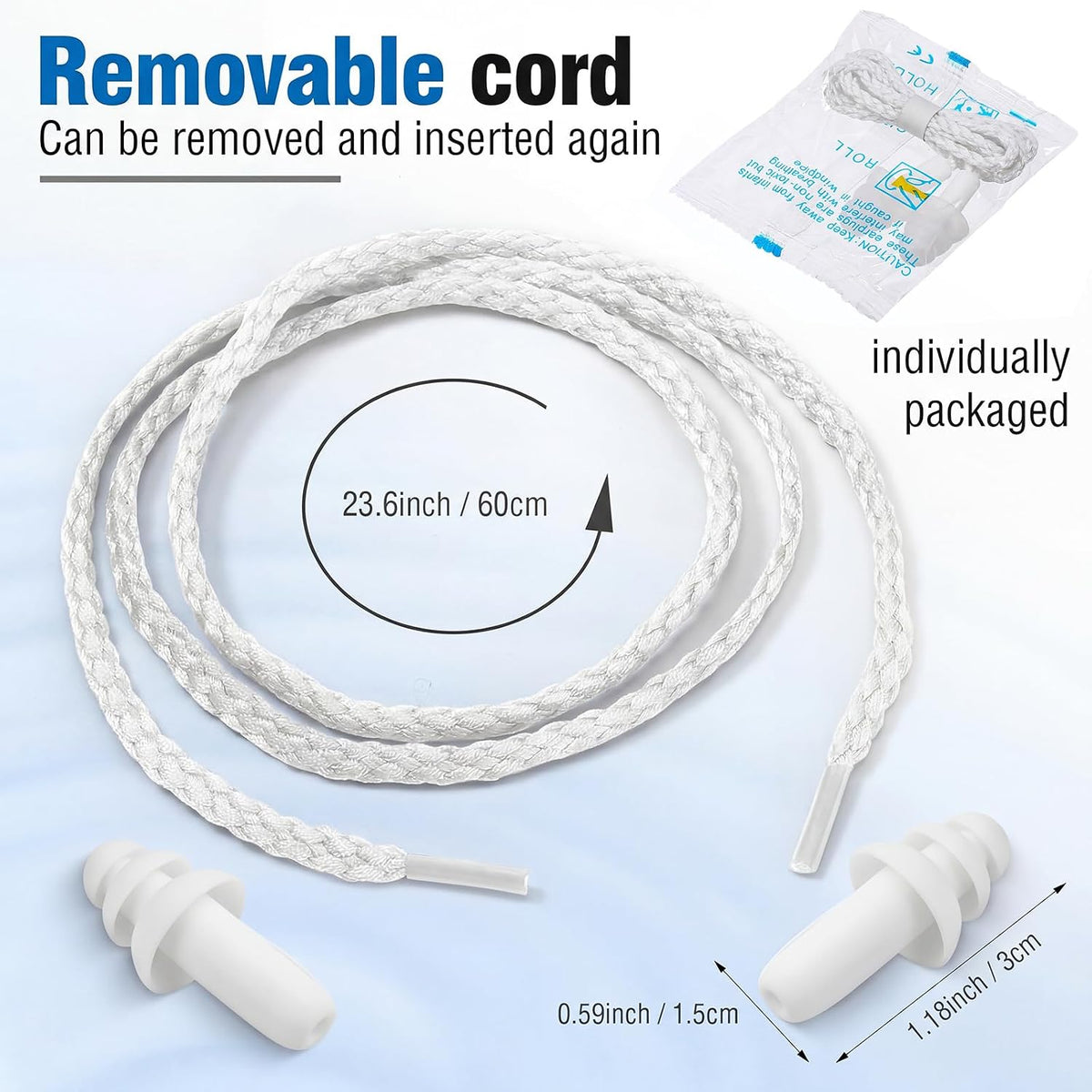 Tondiamo 200 Pairs Ear Plug Bulk with Cord Reusable Silicone, Fresh