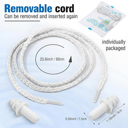 Tondiamo 200 Pairs Ear Plug Bulk with Cord Reusable Silicone, Fresh