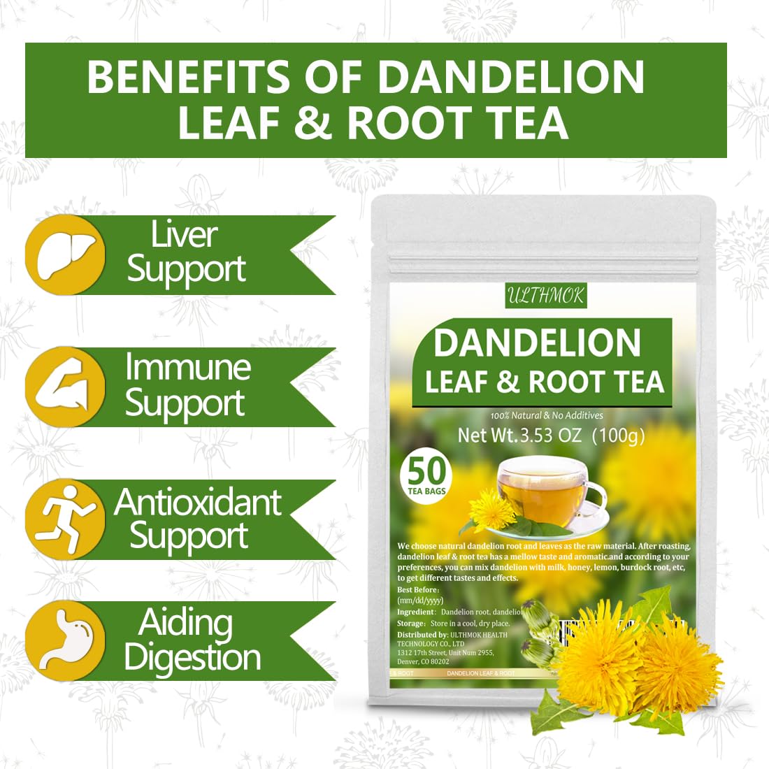 120 Premium Turmeric, Ginger, Cinnamon Blend Tea Bags, 100% Natural & No Additives & Caffeine Free.